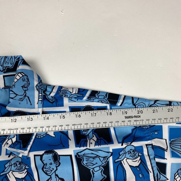 Vintage Fat Albert Platinum Fubu Shirt Mens XL All Over Print Button Front - Picture 10 of 12